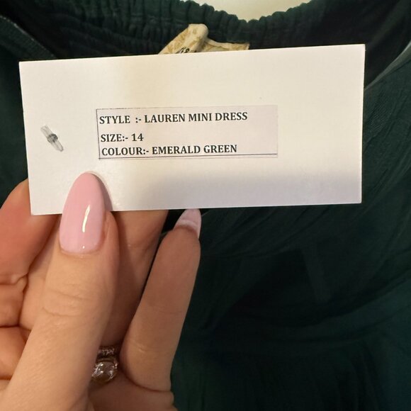 Lace & Beads Lauren Strapless Green Tulle Mini Dress - NWT - Size US 14 - Picture 5 of 6